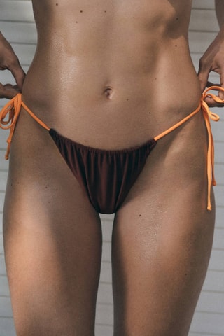 Culotte bikini nœuds - Marron