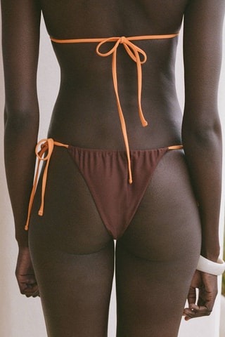 Culotte bikini nœuds - Marron