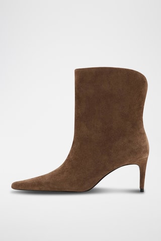 Bottines pointues en daim - Marron