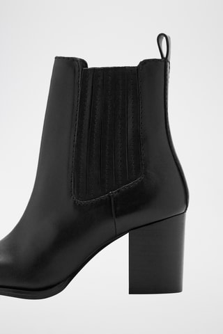 Bottine bout en cuir - Noir