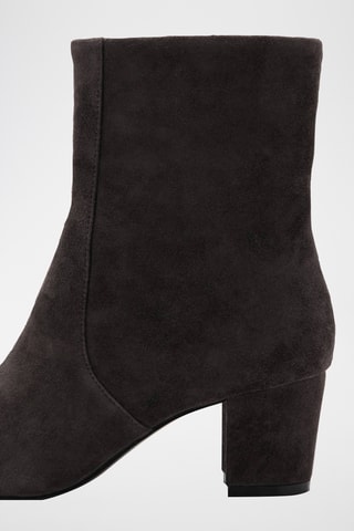 Bottines daim talon bloc - Gris foncé