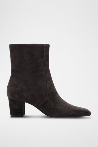Bottines daim talon bloc - Gris foncé
