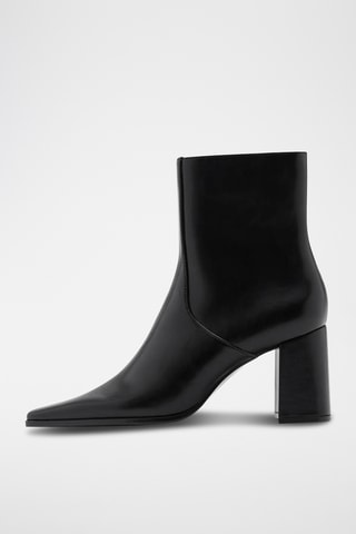 Bottines pointues talon bloc - Noir