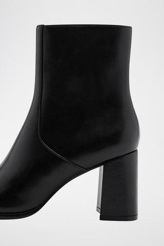 Bottines pointues talon bloc - Noir