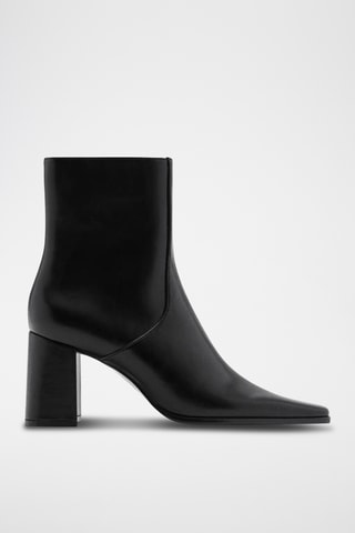 Bottines pointues talon bloc - Noir