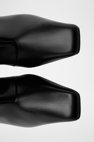 Botte en cuir à tige haute - Noir