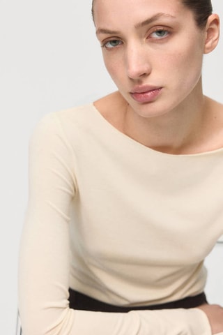 T-shirt col bateau - Beige