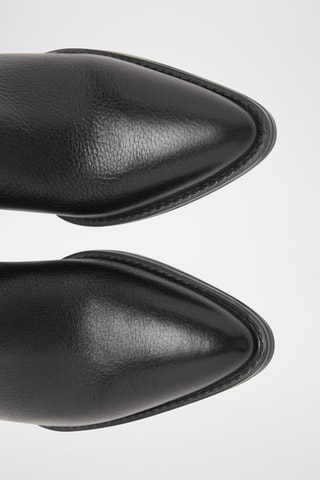 Bottine bout en cuir - Noir