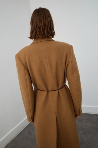 Manteau en laine à revers - Marron