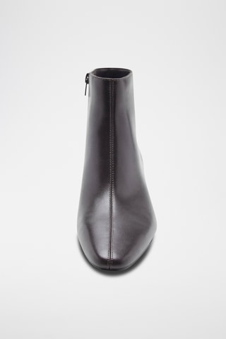 Bottines cuir talon kitten heel - Marron