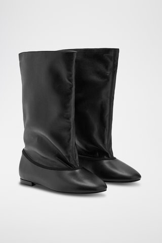 Bottines tige large - Noir