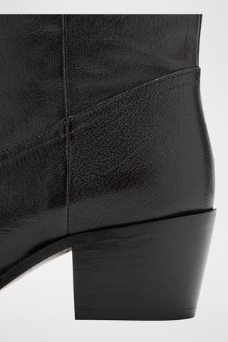 Bottine bout en cuir - Marron
