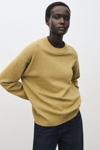 Pull oversize liseré côtelé - Vert