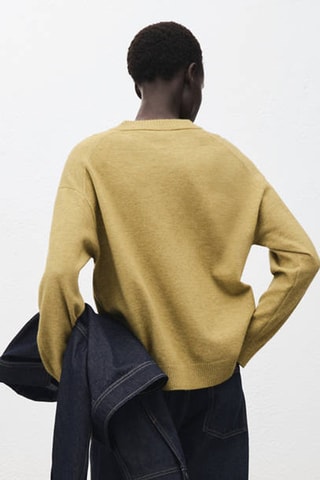 Pull oversize liseré côtelé - Vert