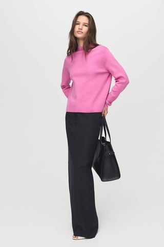 Pull-over maille col montant - Fuchsia