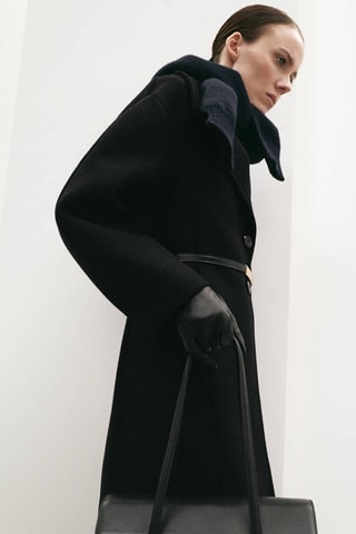 Manteau en laine structuré - Noir