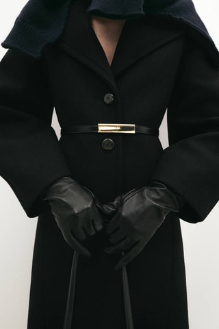 Manteau en laine structuré - Noir