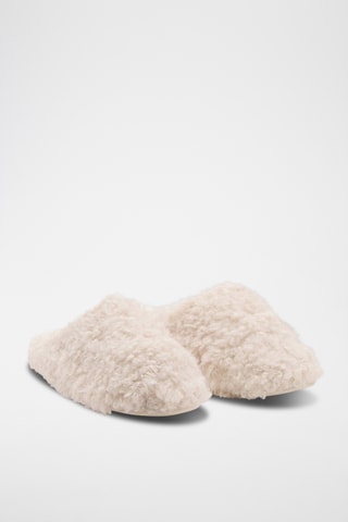 Pantoufles effet mouton retourné - Blanc
