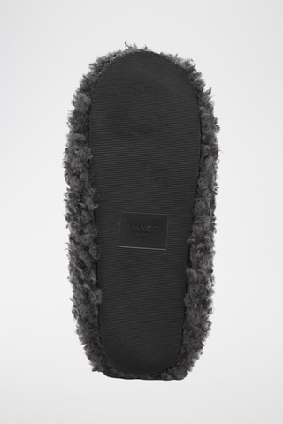 Pantoufles effet mouton retourné - Anthracite