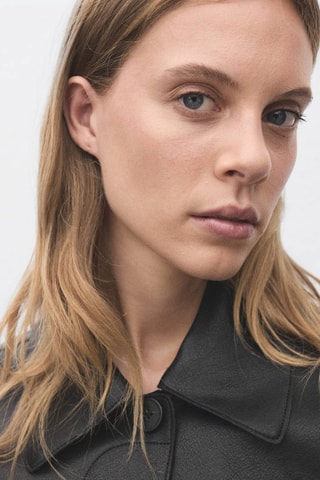 Veste cuir synthétique poches - Noir