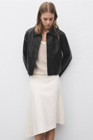 Veste cuir synthétique poches - Noir