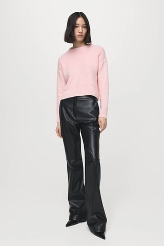 Pull-over maille col montant - Rose clair