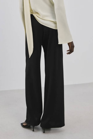 Pantalon droit rayures latérales - Noir