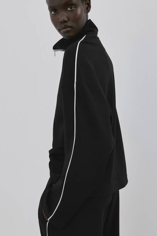Pantalon droit rayures latérales - Noir