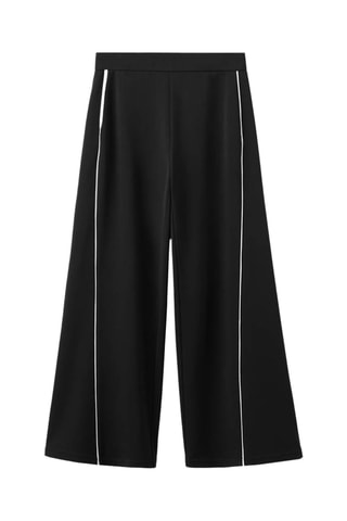 Pantalon droit rayures latérales - Noir
