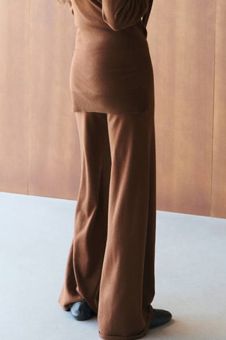 Pantalon droit taille élastique - Marron