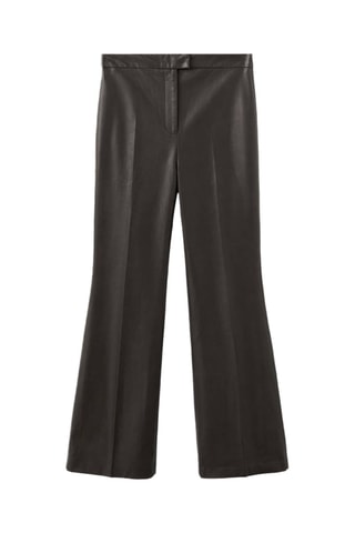 Pantalon large en cuir synthétique - Marron