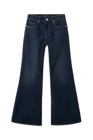 Jean flare taille mi-haute - Bleu foncé
