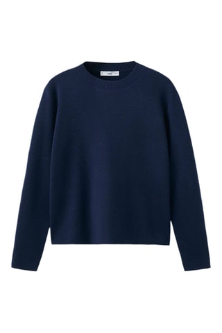 Pull en maille à col rond - Bleu marine
