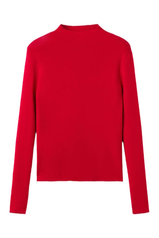 Pull cintré à col cheminée - Rouge