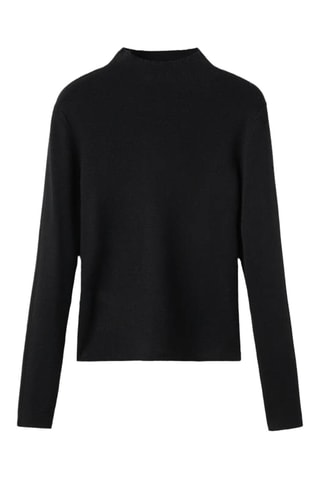 Pull cintré à col cheminée - Noir