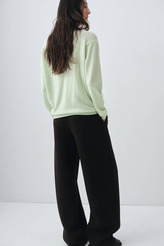 Pull 100% laine col polo - Vert d'eau