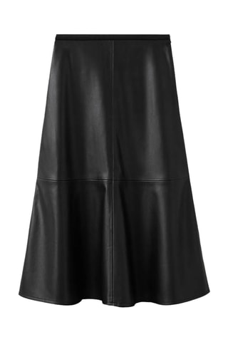 Jupe midi cuir synthétique - Noir
