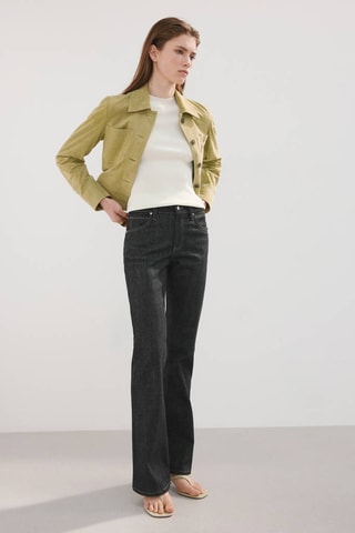Jean flare taille mi-haute - Noir