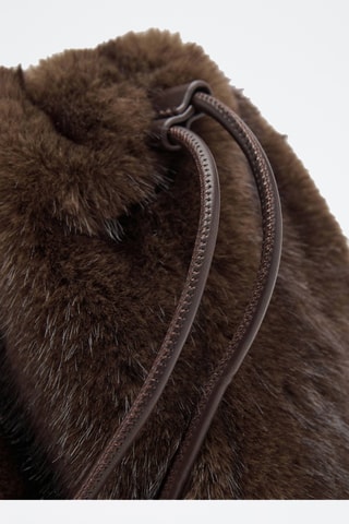 Sac à main effet fourrure - Marron
