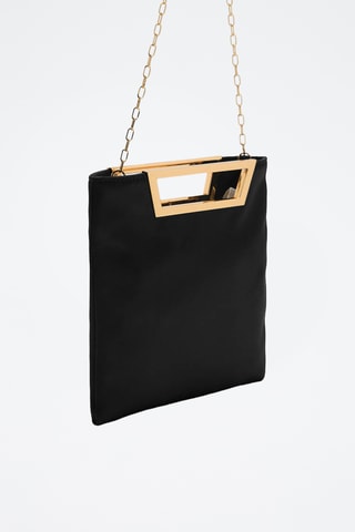 Sac à main à anse métallique - Noir
