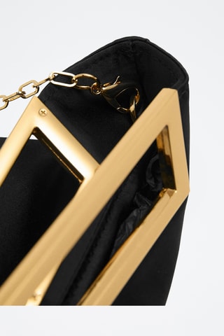 Sac à main à anse métallique - Noir