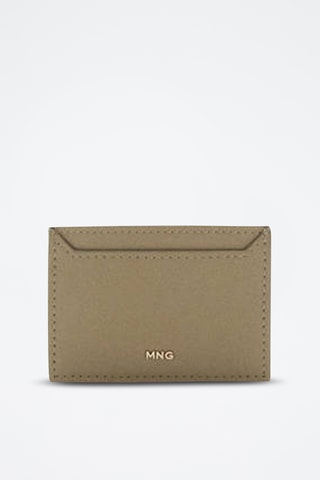 Porte-cartes effet saffiano - Kaki
