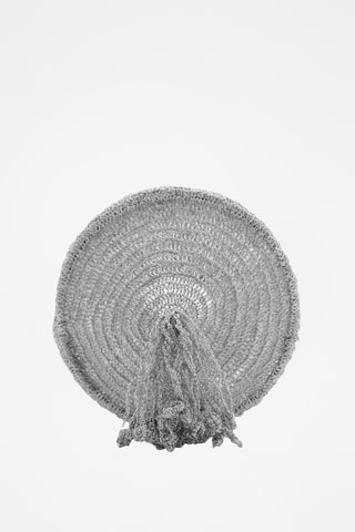 Sac bonbonnière en lurex à pompon - Argenté