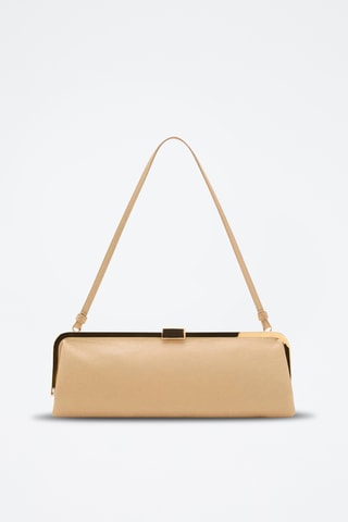 Sac à main clutch métallique - Beige