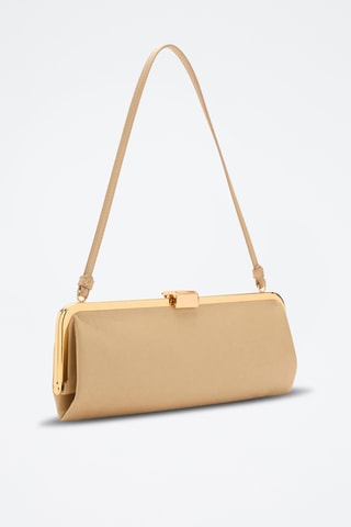Sac à main clutch métallique - Beige