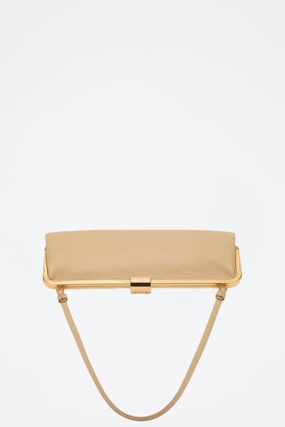 Sac à main clutch métallique - Beige