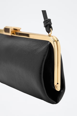 Sac à main clutch métallique - Noir