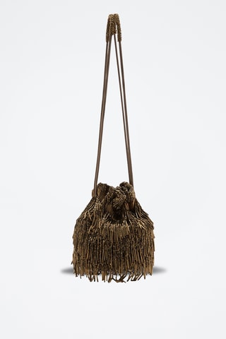 Sac porté main perles - Kaki
