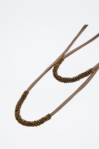 Sac porté main perles - Kaki