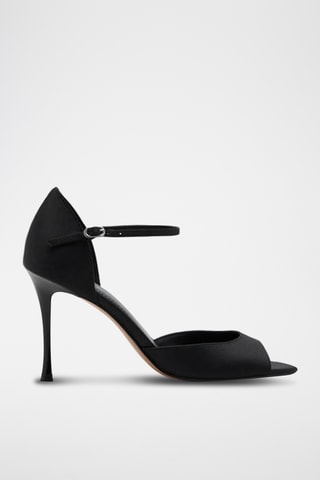 Sandales talon satinées - Noir